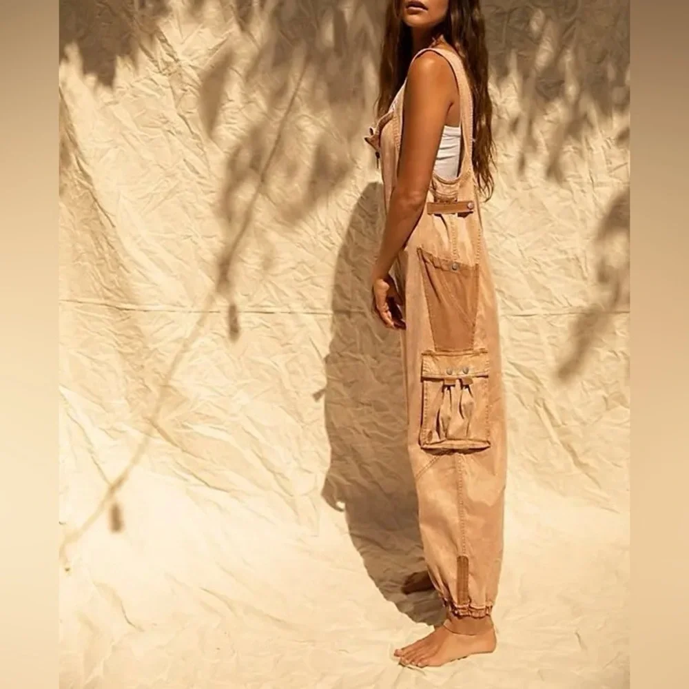 NWT Free People FP Movement Fast Track Onesie - light sand tan - size XS - Picture 5 of 9